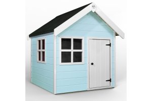 Little Rascals Painted Tinkerbell Wooden Playhouse In Baby Blue