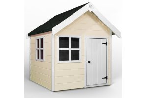 Little Rascals Painted Tinkerbell Wooden Playhouse In Oyster White