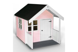 Little Rascals Painted Matilda Wooden Playhouse in Flamingo Pink