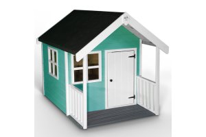 Little Rascals Painted Matilda Wooden Playhouse in Mermaid Green