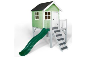 Little Rascals Painted Jasper Wooden Playhouse in Soft Mint
