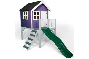 Little Rascals Painted Jasper Wooden Playhouse in Indigo Glow