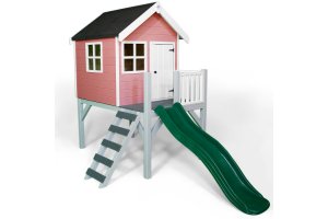 Little Rascals Painted Jasper Wooden Playhouse in Raspberry Ripple