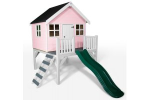 Little Rascals Painted Felix Wooden Playhouse in Flamingo Pink