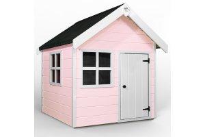 Little Rascals Painted Tinkerbell Wooden Playhouse In Flamingo Pink
