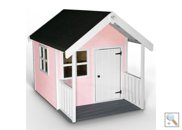 Little Rascals Painted Matilda Wooden Playhouse in Flamingo Pink