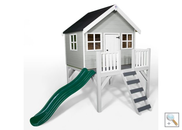 Little Rascals Painted Felix Wooden Playhouse in Dolphin Grey