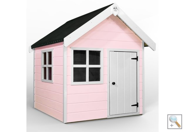 Little Rascals Painted Tinkerbell Wooden Playhouse In Flamingo Pink