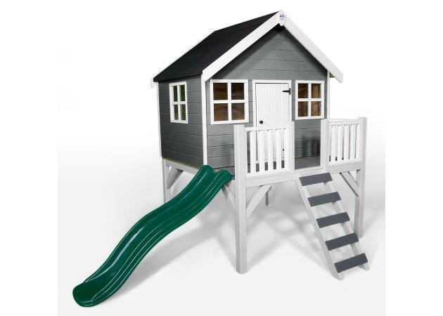 Little Rascals Painted Felix Wooden Playhouse in Pebble Grey