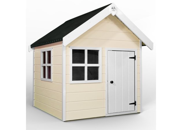 Little Rascals Painted Tinkerbell Wooden Playhouse In Oyster White