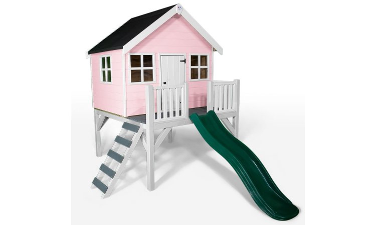 Little Rascals Painted Felix Wooden Playhouse in Flamingo Pink