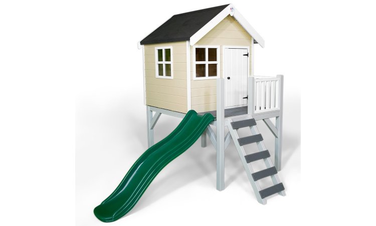 Little Rascals Painted Jasper Wooden Playhouse in Oyster White