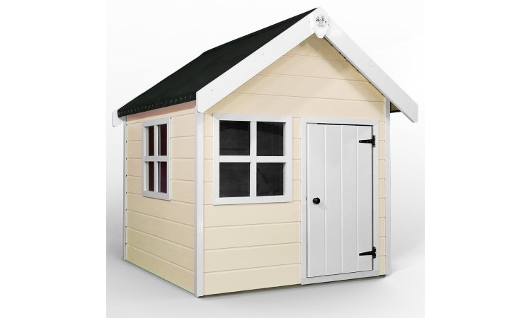 Little Rascals Painted Tinkerbell Wooden Playhouse In Oyster White