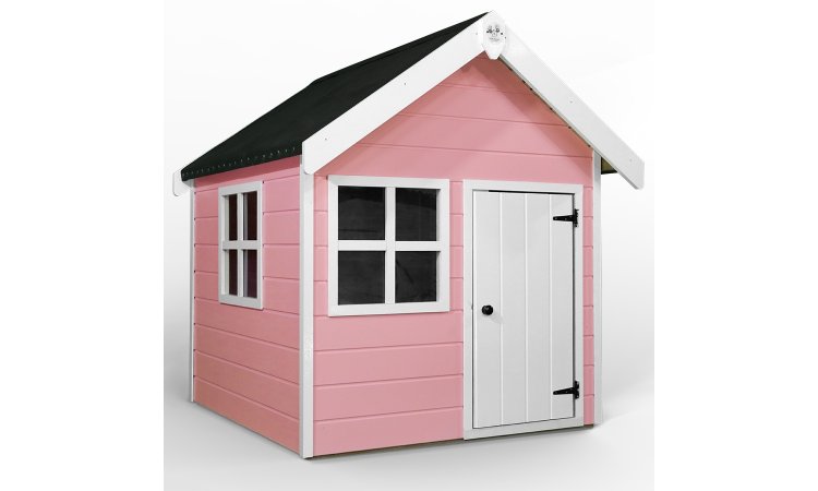 Little Rascals Painted Tinkerbell Wooden Playhouse In Raspberry Ripple